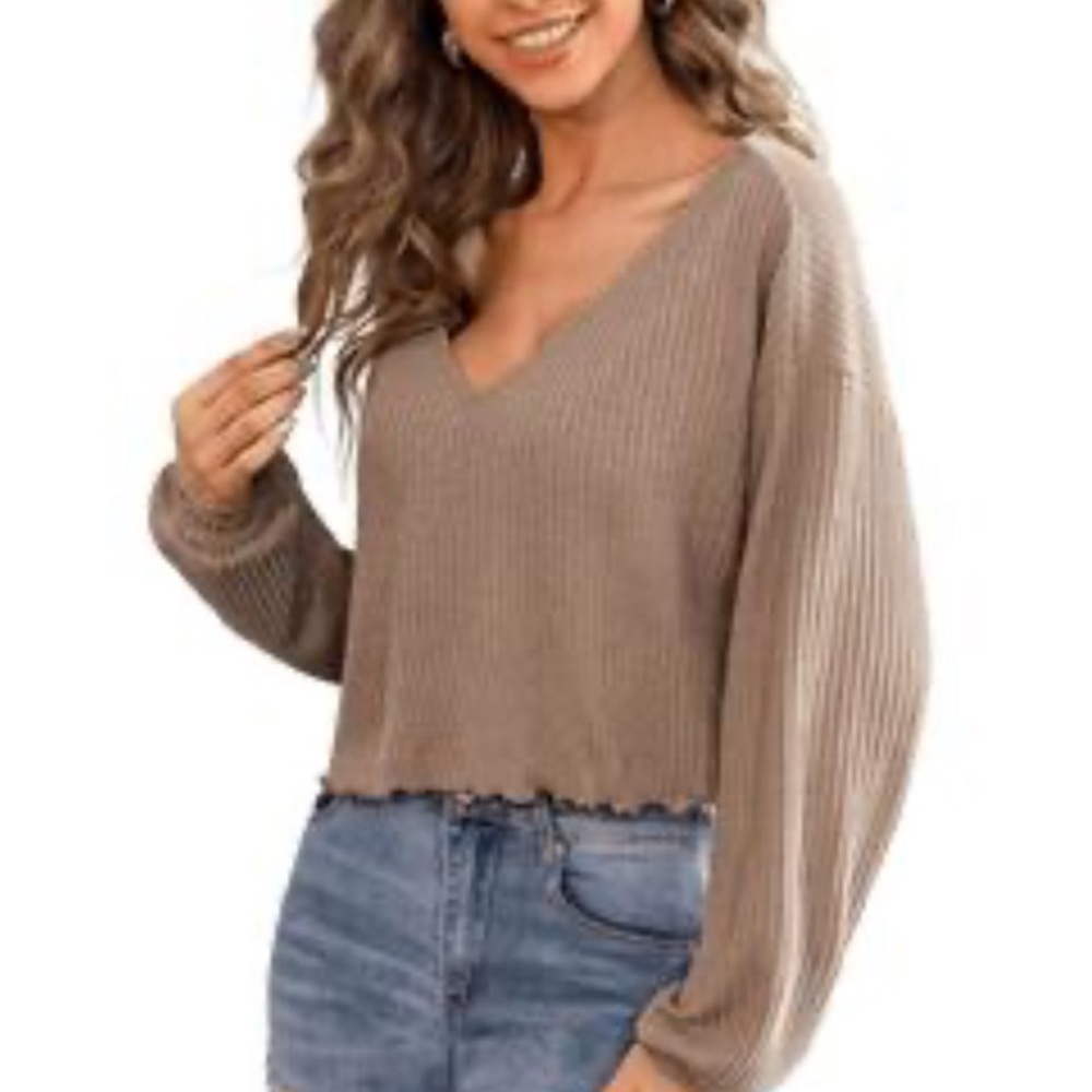Crop top oversized sweater size large